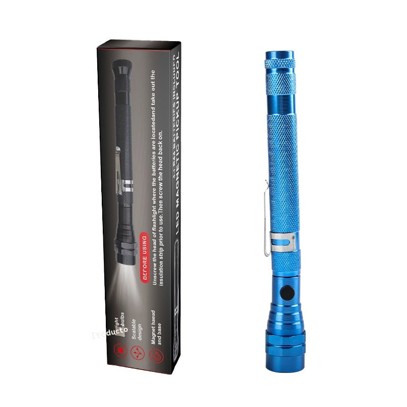 Dispositivo de recogida de 3 lámparas con fuerte atracción magnética, tubo de acero extraíble, linterna de trabajo LED multifuncional