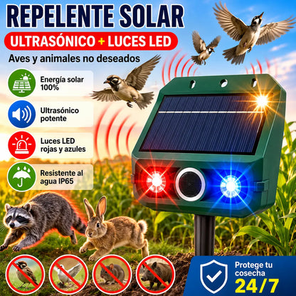 🔥【Oferta especial】🔥Repelente solar ultrasónico para animales para exteriores: puede ahuyentar pájaros y animales.