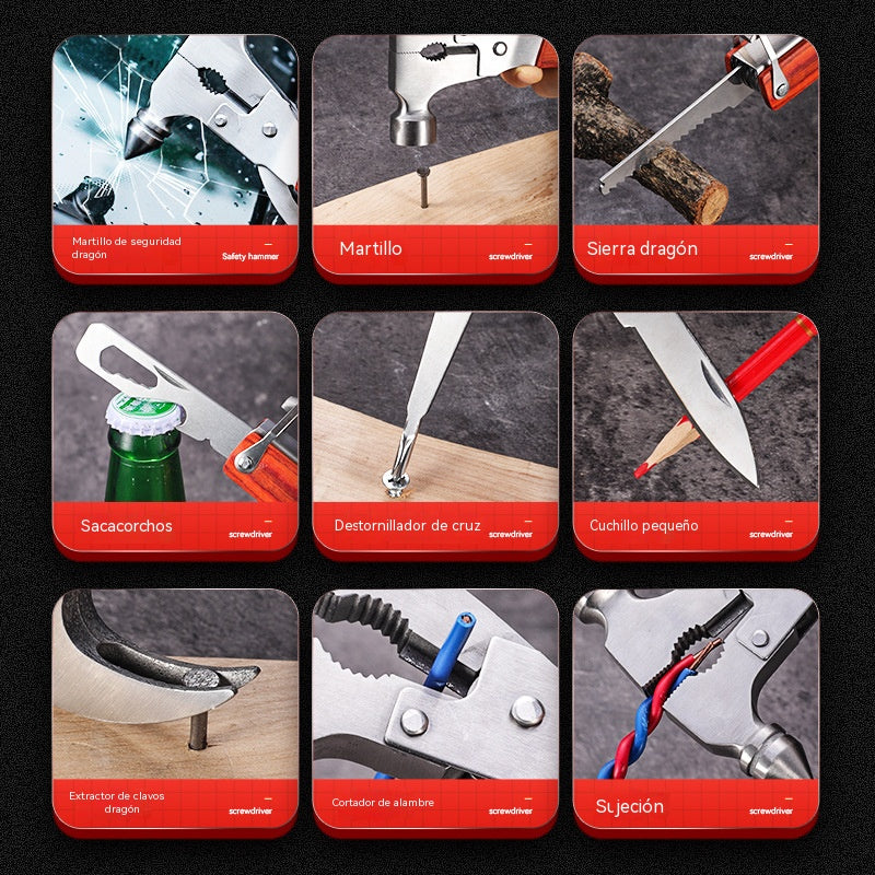 【16 en 1】Martillo de seguridad de emergencia multifuncional de alta dureza