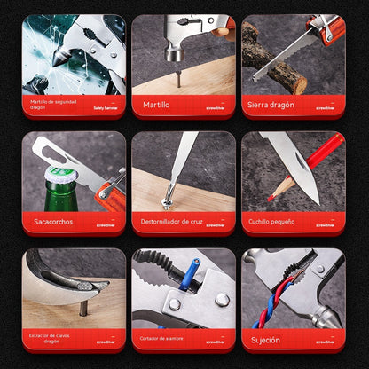 【16 en 1】Martillo de seguridad de emergencia multifuncional de alta dureza