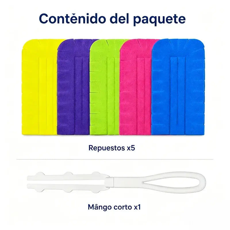 🧹✨ Plumero de Microfibra 360° con Cabezal Giratorio — Limpieza en Seco y Húmedo para Polvo, Pelos y Suciedad