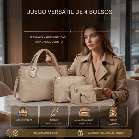 👜 Nuevo set de 4 bolsos para mujer 2026 | Bolsos elegantes y versátiles para el día a día