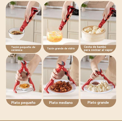 📢 ¡50% de descuento! 🔥✨ Pinzas de silicona 3 en 1 pinzas antiquemaduras pinzas para tazones antideslizantes pinzas de cocina