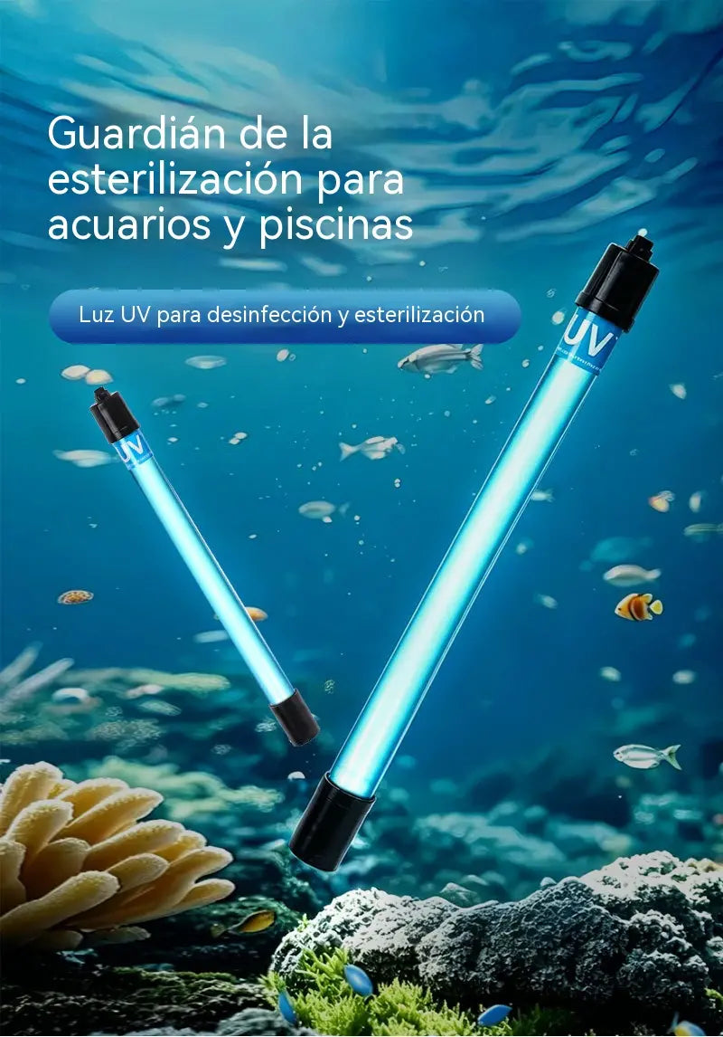 💡🐠Lámpara UV para acuarios, para la eliminación de algas y esterilización, para una desinfección regular.