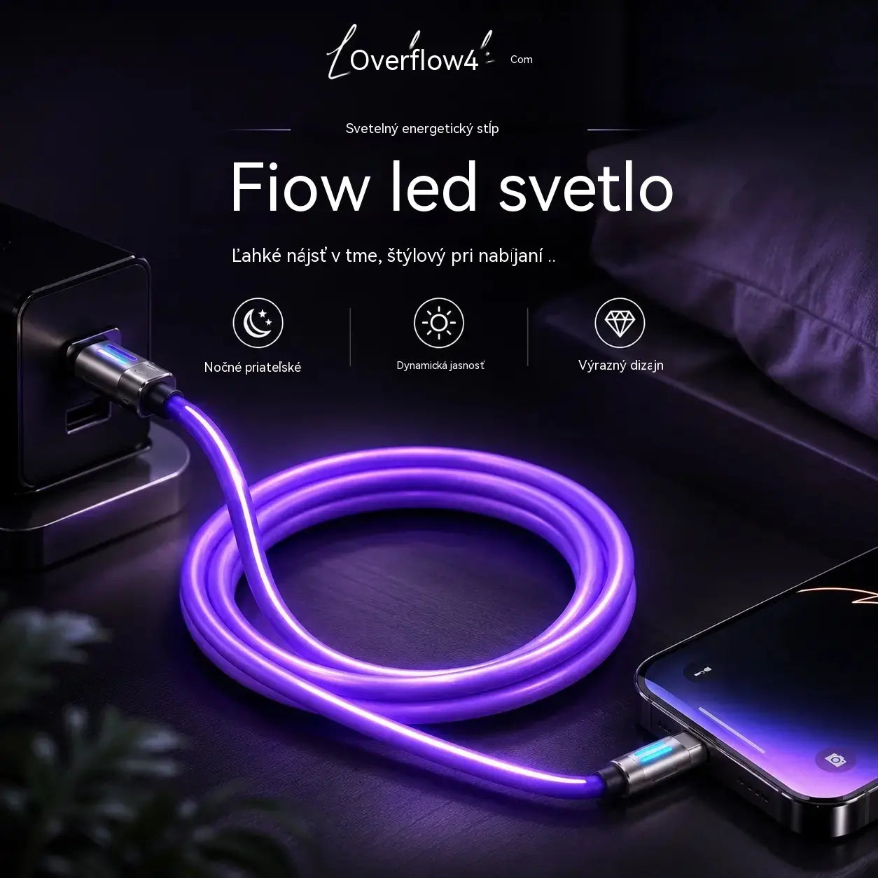 🔥Kúpte 1, získajte 1 zadarmo🔥 Nabíjací kábel s LED diódami 4 v 1⚡📱