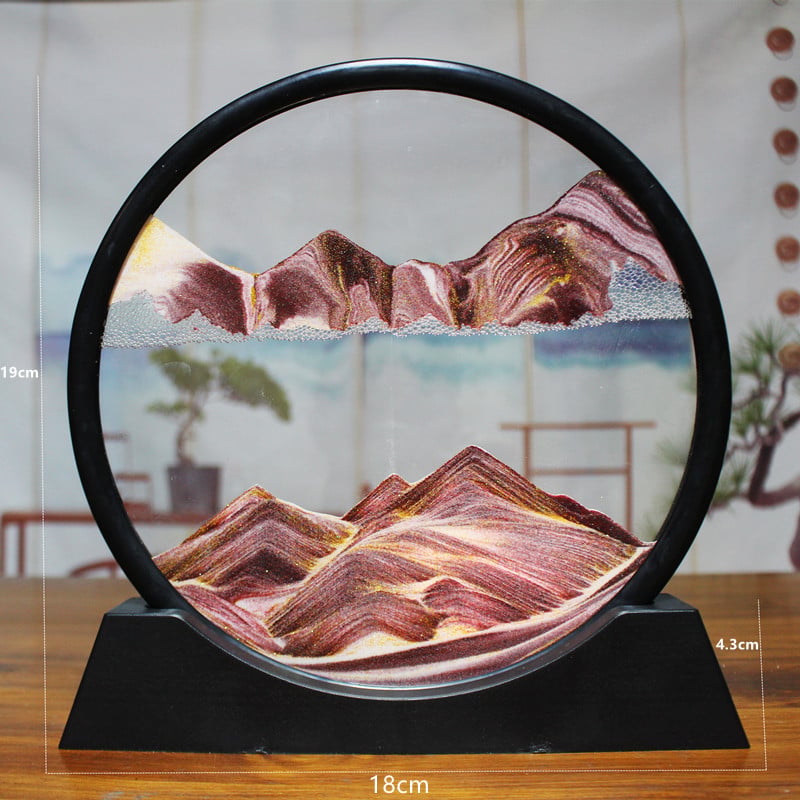 Adornos de arenas movedizas 3D para decoración del hogar con forma de montaña y río antiguos