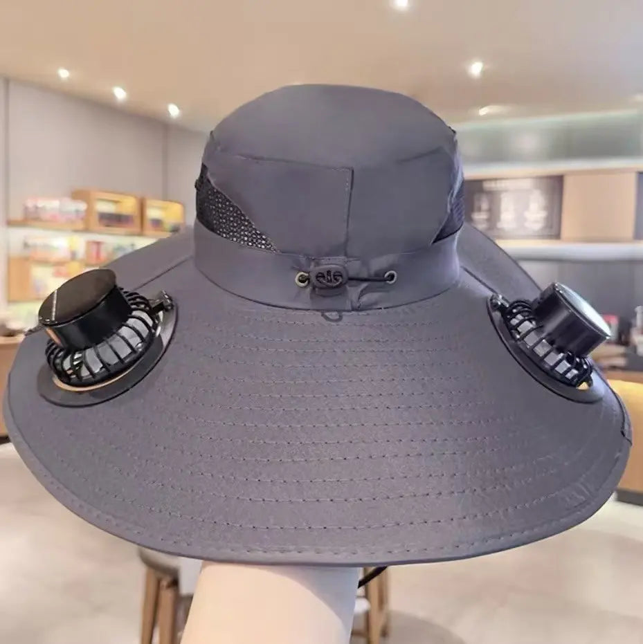 sombrero de sol de doble abanico