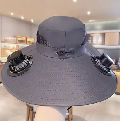sombrero de sol de doble abanico