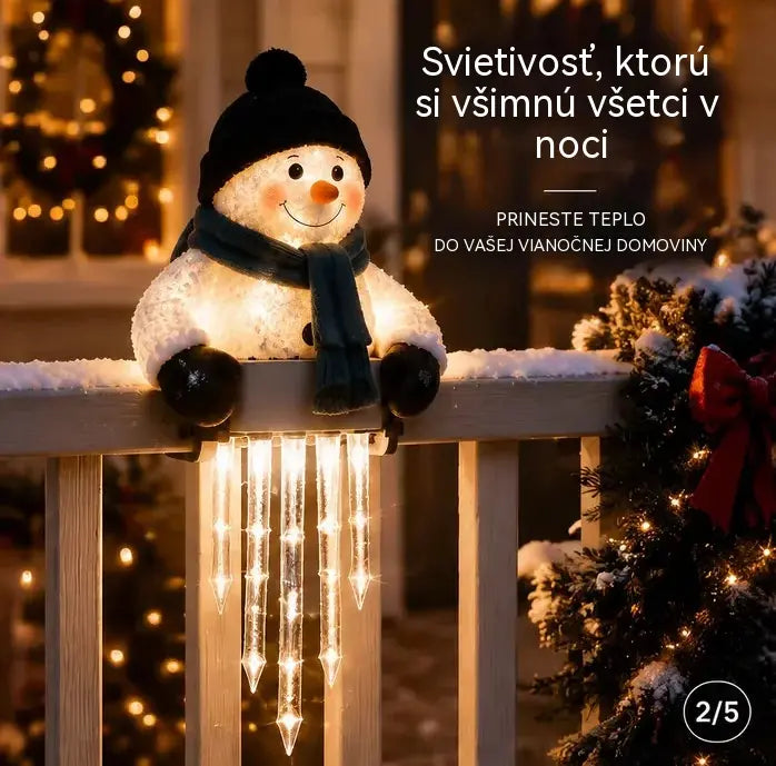 ☃️Svetelná dekorácia WinterGlow – snehuliak a cencúle