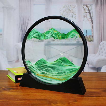 Adornos de arenas movedizas 3D para decoración del hogar con forma de montaña y río antiguos