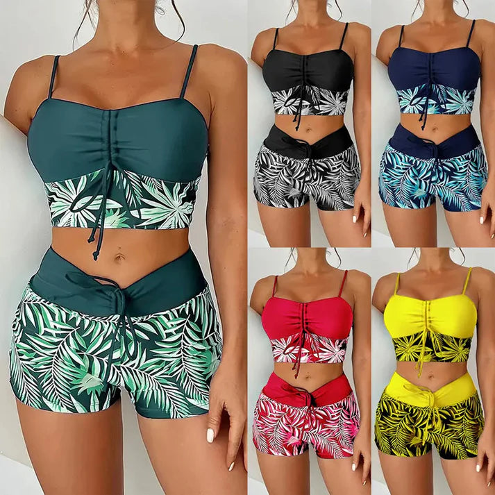🏖️👙【S-2XL】Elegante traje de baño estampado de tallas grandes【40-110 kg】