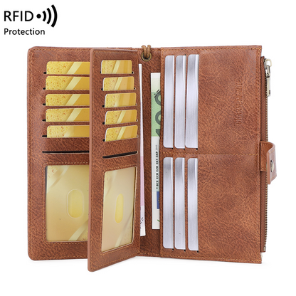 💥💯Cartera de piel para mujer con bloqueo RFID