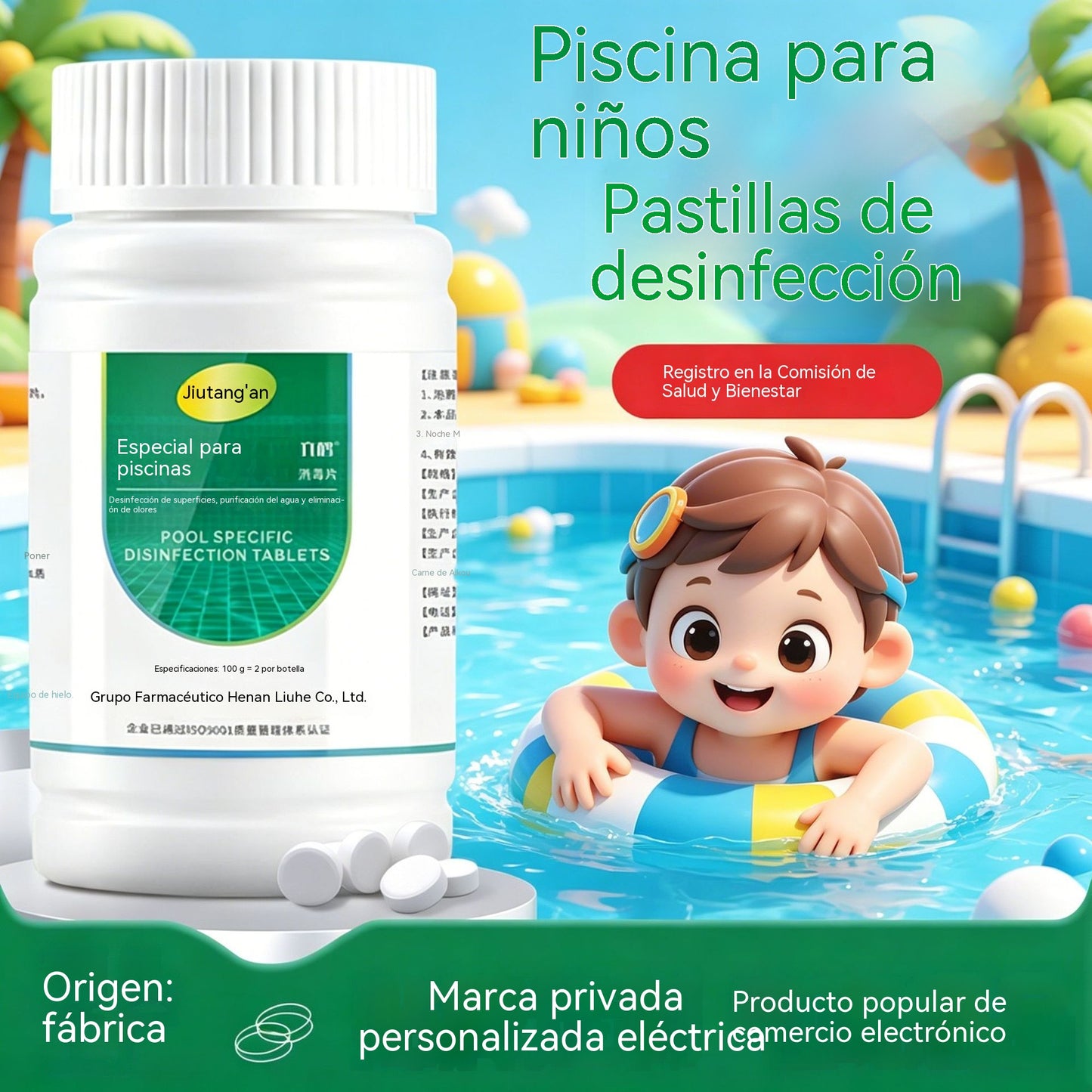 🔥【Compra 1, llévate 1 gratis】🏊‍♀️💧Pastillas limpiadoras para piscinas para un agua clara y transparente.