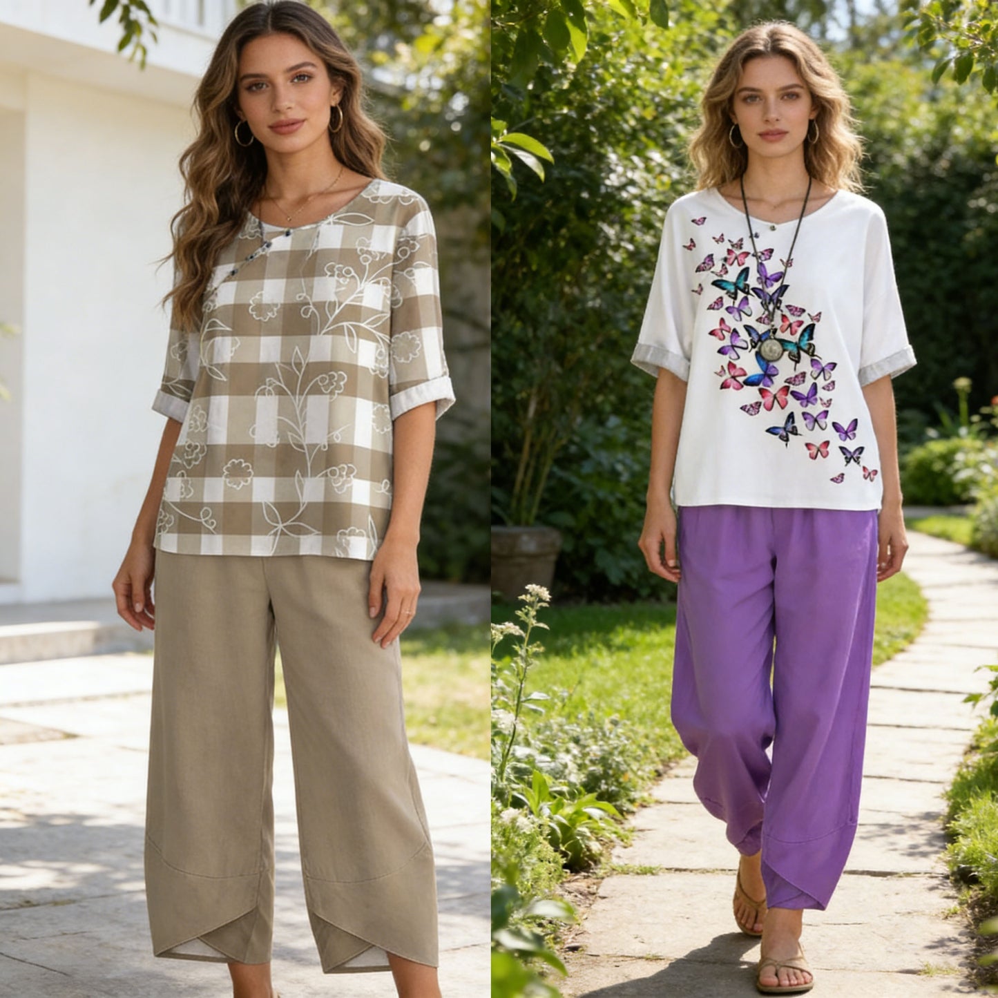 50%OFF🔥Traje de dos piezas 2026 con nuevos tops y pantalones estampados