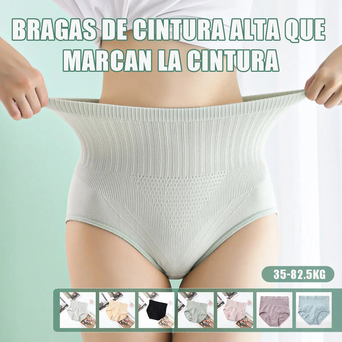 ✨Último día con 50 % de descuento: 🔥7 piezas【M-XL】bragas antibacterianas impermeables de cintura alta