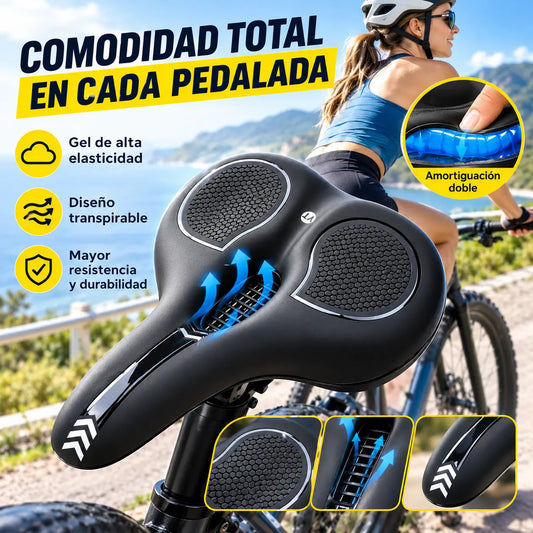 🚲Sillín de bicicleta de silicona engrosada: relleno de espuma de alta densidad 🧽, alivia el dolor 💆‍♂️, proporciona absorción de impactos 🔨, adecuado para bicicletas de montaña 🚵‍♂️ y bicicletas de carretera 🚴‍♀️