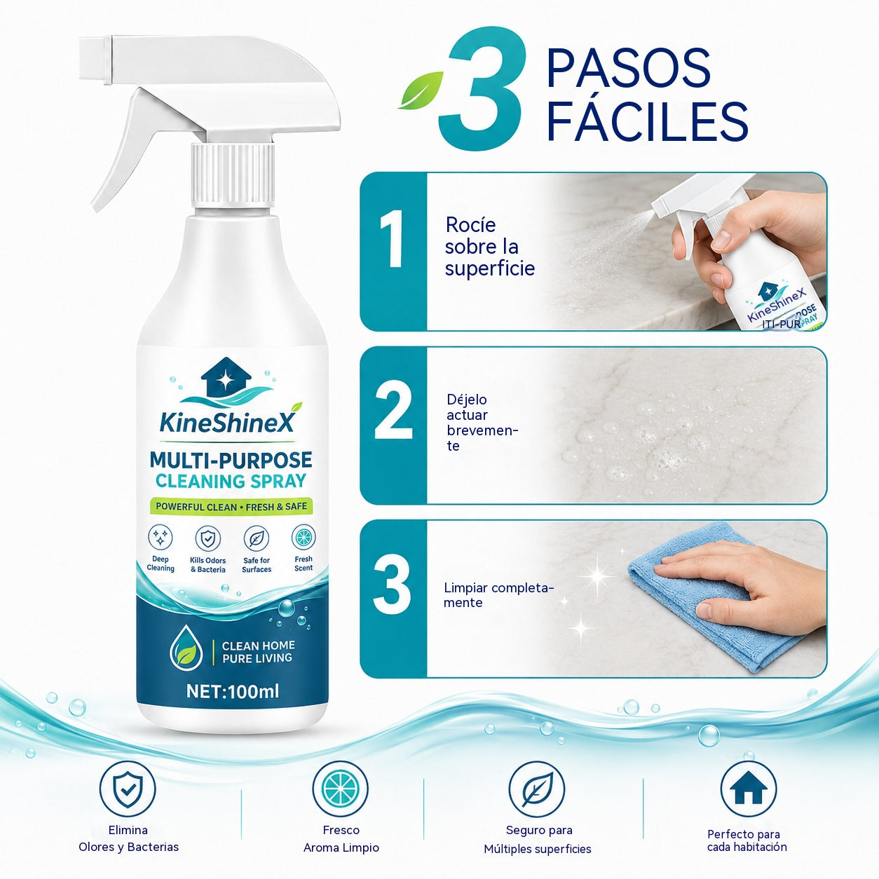 🔥【Compra 1 y llévate 1 gratis】2 artículos por 27 euros🧽✨Limpiador multiusos para el hogar, apto para fregaderos, encimeras, bañeras, ventanas, muebles e interiores de automóviles.