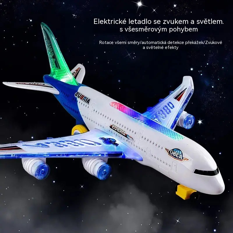 🥳🔥 Nabídka za poloviční cenu! 📣✈️ Model elektrického letadla s realistickými zvuky motoru a blikajícími LED světly.