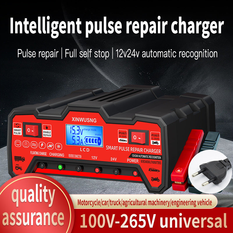 🔥🚗Cargador de batería de automóvil 12V24V voltios cargador automático de batería de motocicleta de cobre puro tipo de reparación completamente inteligente