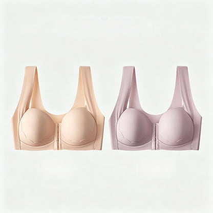 【Juego de 2 piezas】[S-2XL】Sujetador de tallas grandes para mujer, con efecto *push-up* y reductor, que ofrece una gran sujeción y copas moldeadas sin costuras【40-90kg】