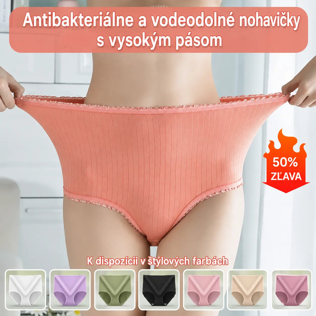 (8 kusov) Posledný deň s 50% zľavou: Nepremokavé antibakteriálne nohavičky s vysokým pásom