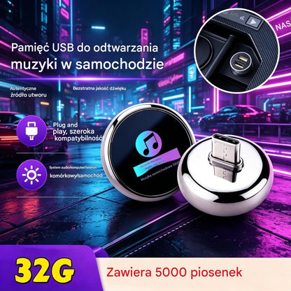 【32 GB】Metalowy dysk flash USB o pojemności 32 GB do odtwarzania muzyki w samochodzie z bezstratną jakością dźwięku【Zawiera 5000 utworów】
