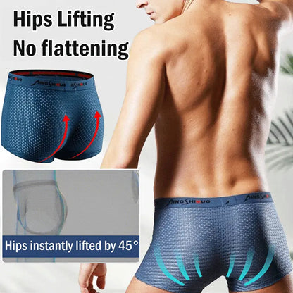 【6 piezas 31 euros】 Ropa interior masculina de seda hielo, transpirable y cómoda, ajuste elástico sin marcas para uso diario