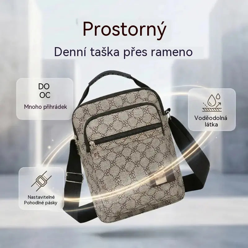 💞🧳Nová pánská taška přes rameno s velkou kapacitou, ze syntetické kůže (PU)