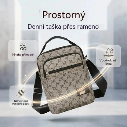 💞2 kus 27🧳Nová pánská taška přes rameno s velkou kapacitou, ze syntetické kůže (PU)