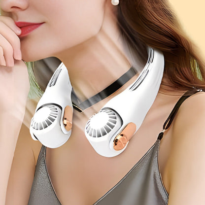 🍃 Ventilador de cuello tipo aire acondicionado: ultrasilencioso, con rotación de 360° y 3 velocidades. Refrigeración manos libres y batería de larga duración. ¡Imprescindible para el verano!