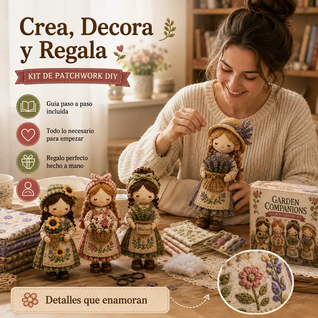 🎁Último día: ¡Disfruta de un 49% de descuento! 🧵 Kit de patchwork para armar en miniatura de la serie Mundo en miniatura.