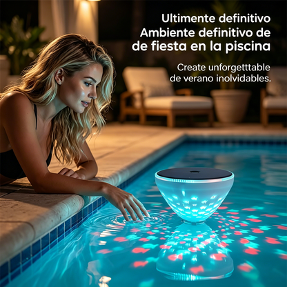 Lámpara solar flotante para piscina con proyección de peces