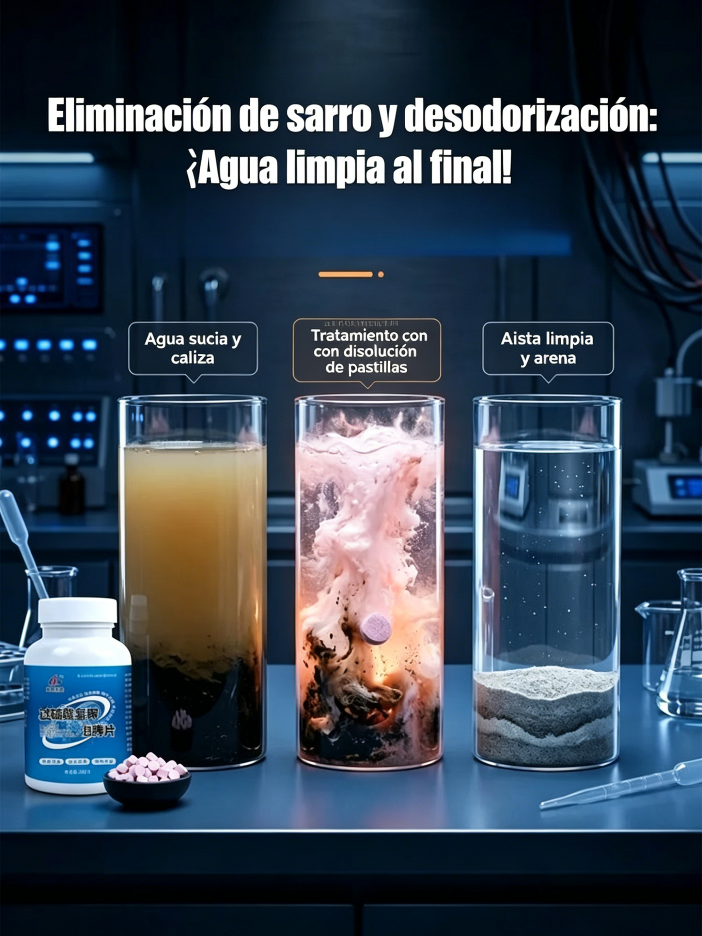 🐟[2 botellas por 26 euros] Pastillas de limpieza y desinfección altamente efectivas
