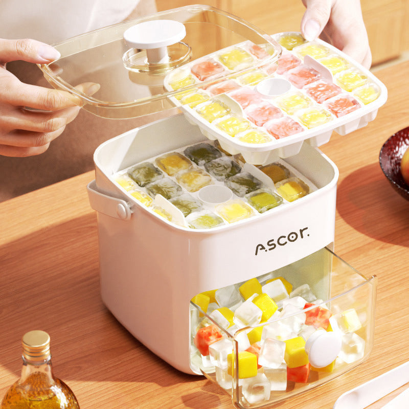 💞¡Ventas superiores a 50 000! 💥🥤🧊 ¡50 % de descuento! Máquina de hielo con función de almacenamiento: produce 48 cubitos a la vez, tapa a prueba de fugas. Apilable, ahorra espacio. Incluye pala y pinzas para hielo 🏖️✅