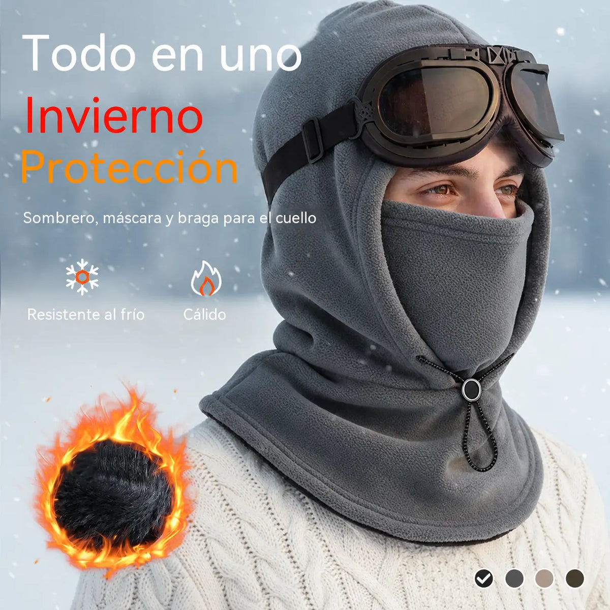 🎉Oferta por tiempo limitado: 50 % de descuento ❄️ Pasamontañas térmico | Capucha de invierno cortavientos para esquí, ciclismo y senderismo