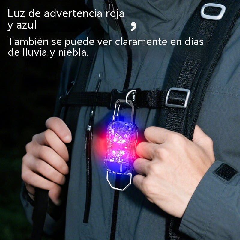 【Compra 1 y llévate 1 gratis】【2 pieza】Nueva minilinterna de llavero con seis modos ajustables y luz de advertencia.