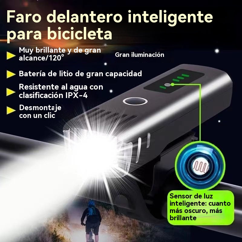 【50% DE DESCUENTO】Faro para bicicleta, luz nocturna, linterna potente, resistente a la lluvia, superbrillante, ideal para bicicletas de montaña de estudiantes.