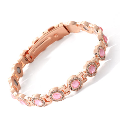 ✨Pulsera magnética de aleación de lujo con estilo, pulsera magnética de circonita de cobre puro