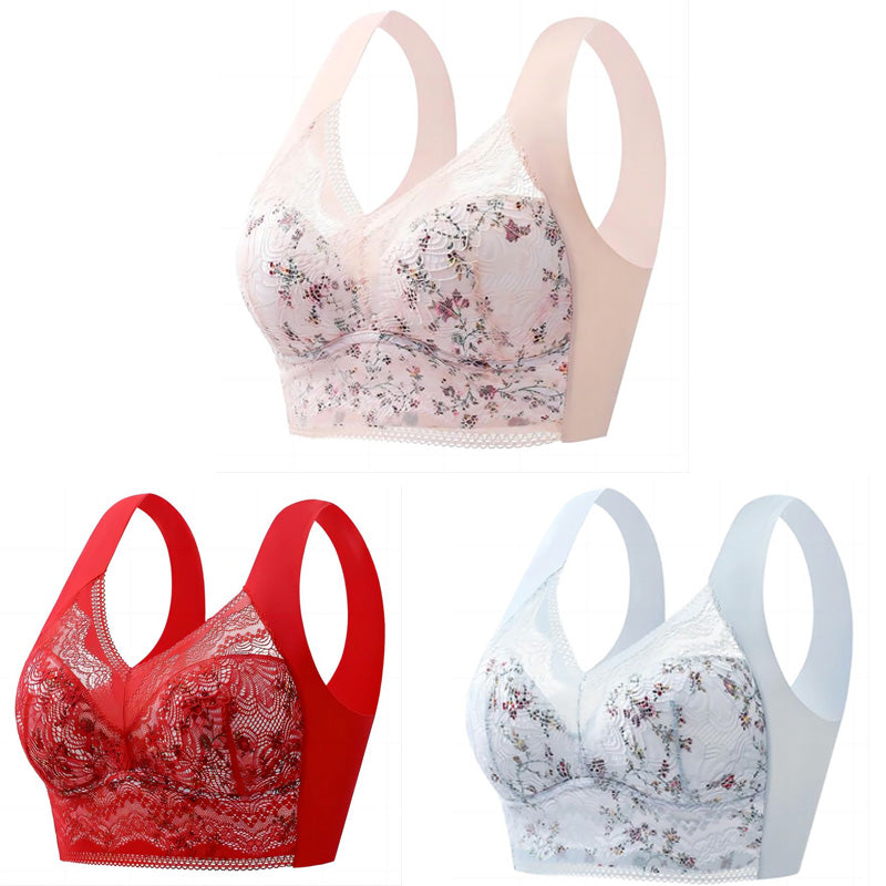 【3 komada 】【M-5XL】Bešavni grudnjak od ledene svile velike veličine, prozračan i podesiv【40kg-100kg】