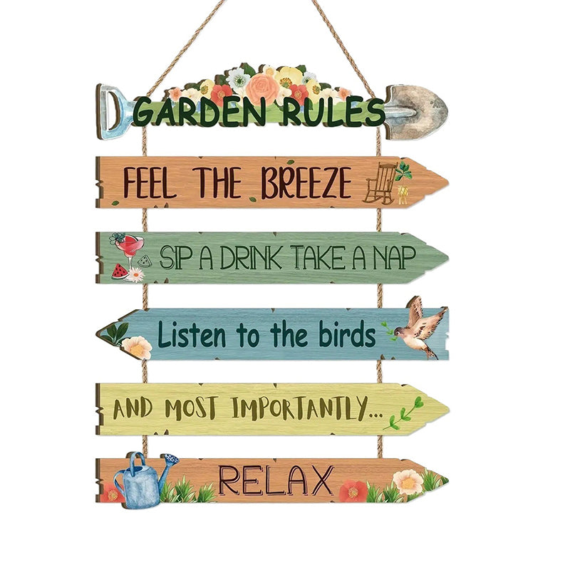 Letrero colgante rústico de madera para jardín, placa decorativa de pared 🏡