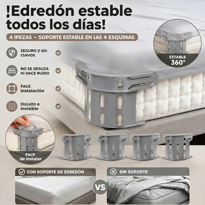 Juego de cuatro - 27 euros🛏️ Clips ocultos en las cuatro esquinas para sábanas: evitan que las sábanas se muevan o se deslicen, manteniéndolas planas y seguras.