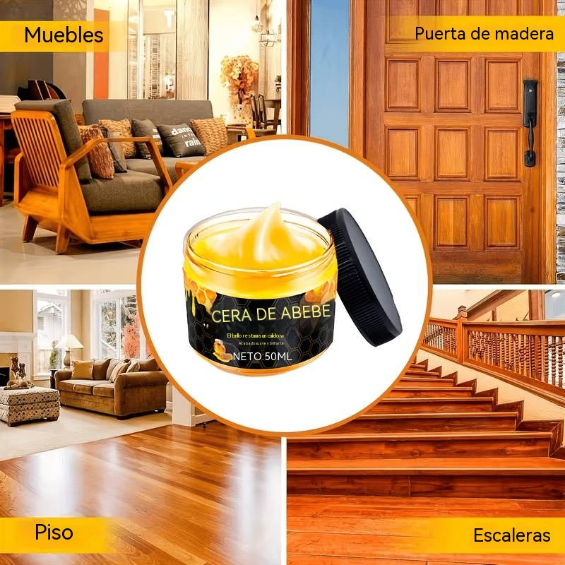 【Compra 1 y llévate 1 gratis】【2 botellas】Cera de abeja natural para el mantenimiento de muebles de madera y suelos: aporta brillo, repele el agua y evita grietas.