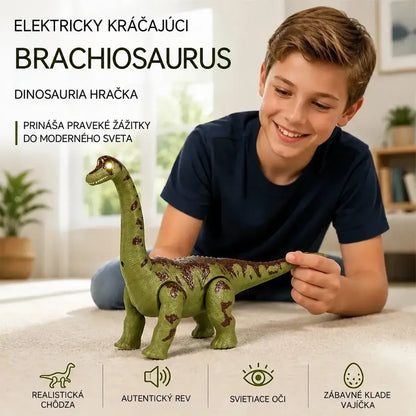 🦕 Elektrický kráčajúci Brachiosaurus — dinosaurus s pohybom, zvukmi a svietiacimi očami pre malých fanúšikov praveku.