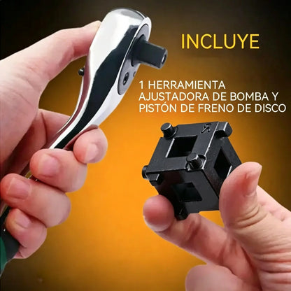 🔧 Herramienta de compresión de pistones de pinza de freno – Universal, función de trinquete de 360° 🚗✨