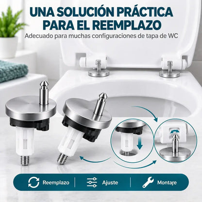 🚽【2 pares, 4 piezas en total】Accesorios universales para baño ----💦✨Abrazaderas de tornillo para fijar el asiento del inodoro.