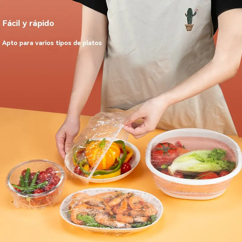 🔥📢📢 ¡AHORA CON UN 50% DE DESCUENTO! ⏰ (Paquete múltiple de 100 unidades) de tapas elásticas para alimentos