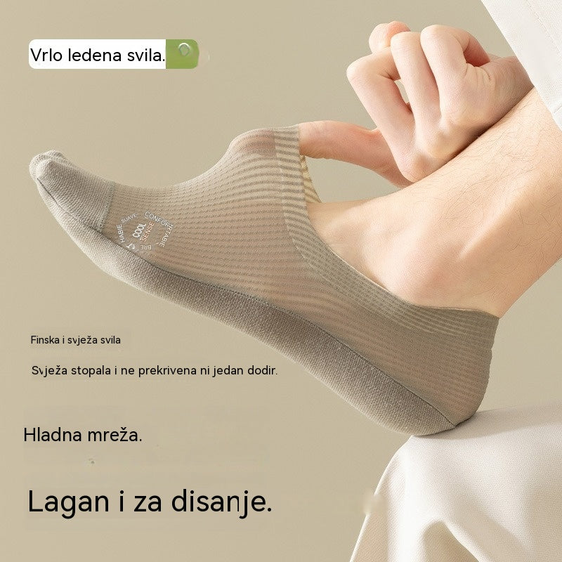 🧦【Pakiranje od 6 pari za 22 eura】Pakiranje od 6 pari prozračnih, fino mrežastih, protukliznih univerzalnih nevidljivih čarapa