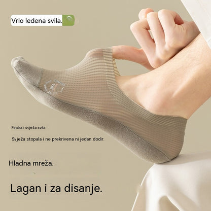 🧦【Pakiranje od 6 pari za 22 eura】Pakiranje od 6 pari prozračnih, fino mrežastih, protukliznih univerzalnih nevidljivih čarapa