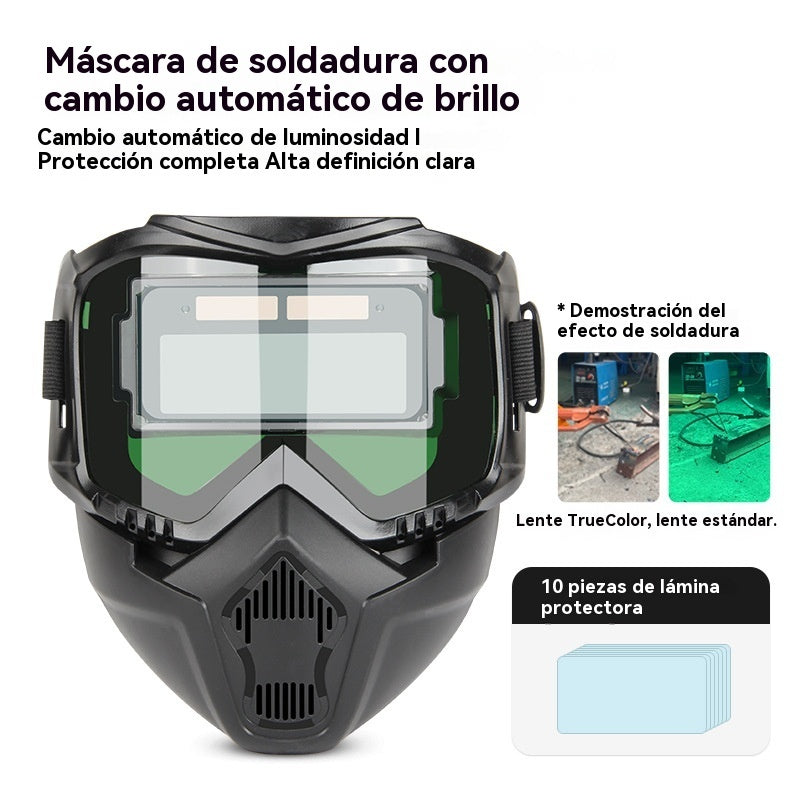 🔥【50%OFF】😎Casco de soldadura totalmente automático con cambio de luz y máscara protectora montada en la cabeza para soldadores