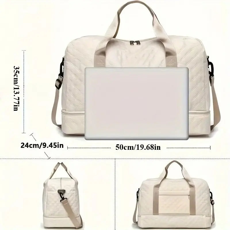 🔥Elegante bolsa de viaje de gran capacidad con diseño de separación para uso húmedo y seco, adecuada para yoga y fitness.